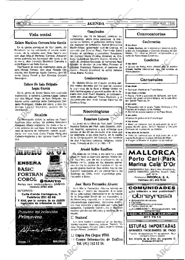 ABC MADRID 17-02-1985 página 38