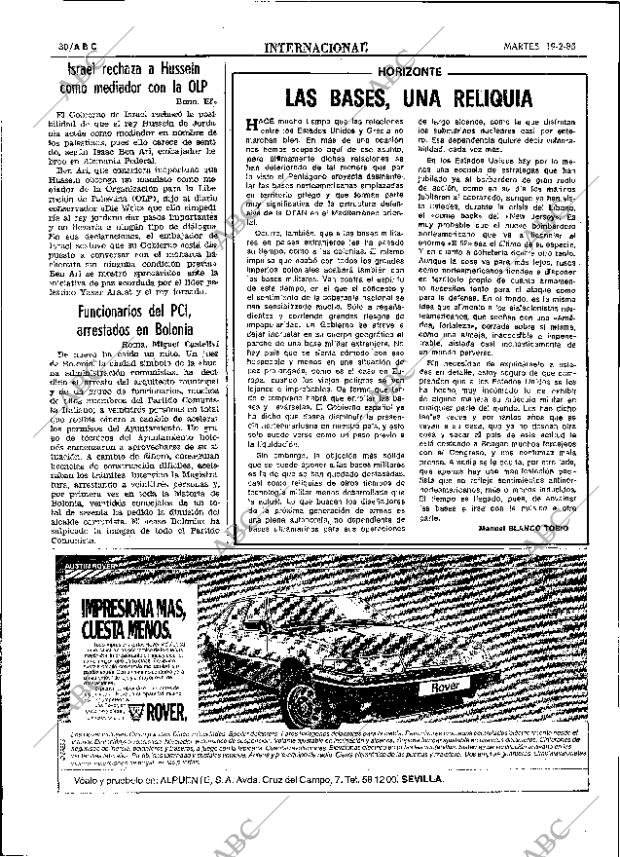ABC SEVILLA 19-02-1985 página 30