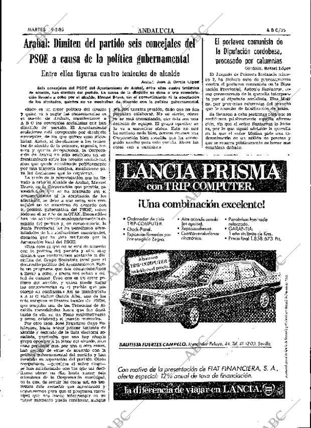 ABC SEVILLA 19-02-1985 página 35