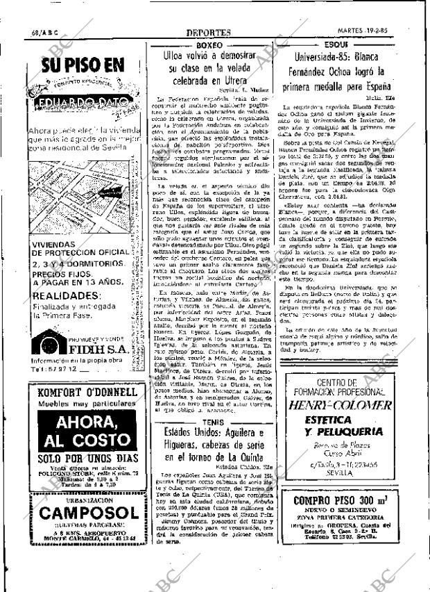 ABC SEVILLA 19-02-1985 página 68