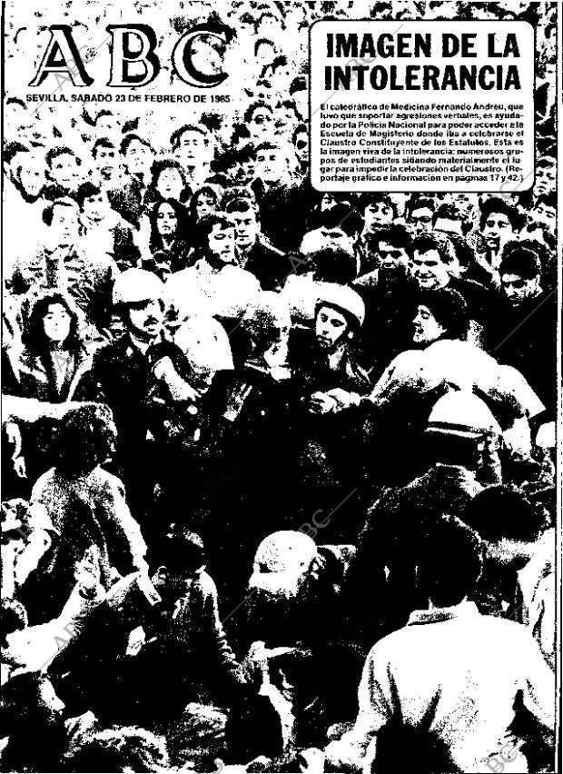 ABC SEVILLA 23-02-1985 página 1