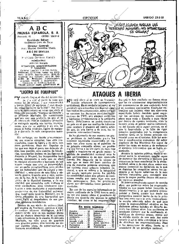 ABC SEVILLA 23-02-1985 página 18