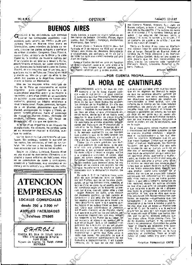 ABC SEVILLA 23-02-1985 página 20