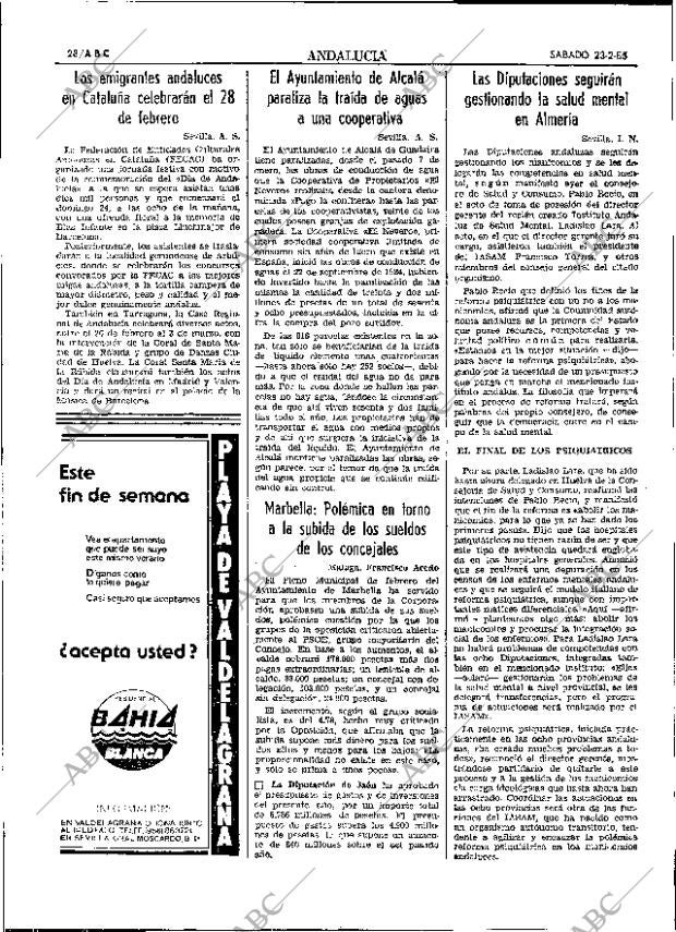 ABC SEVILLA 23-02-1985 página 28