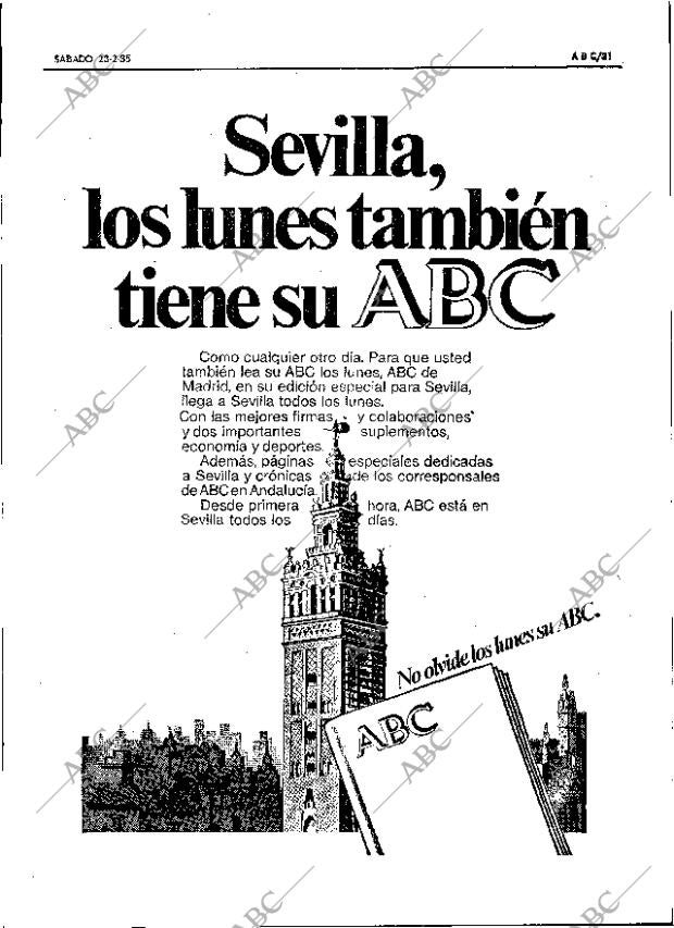 ABC SEVILLA 23-02-1985 página 31