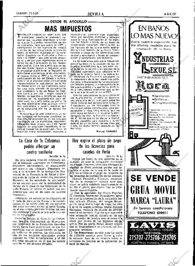 ABC SEVILLA 23-02-1985 página 37