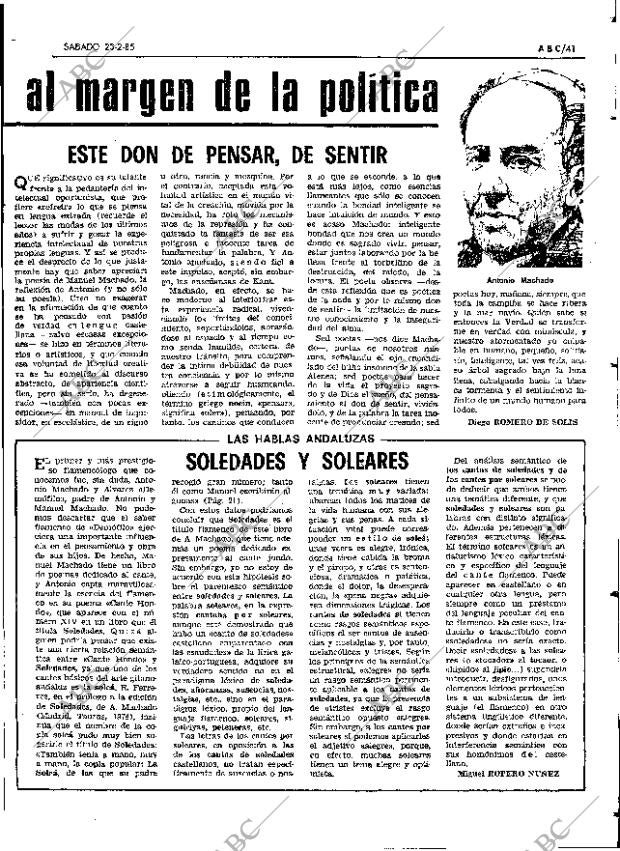 ABC SEVILLA 23-02-1985 página 41