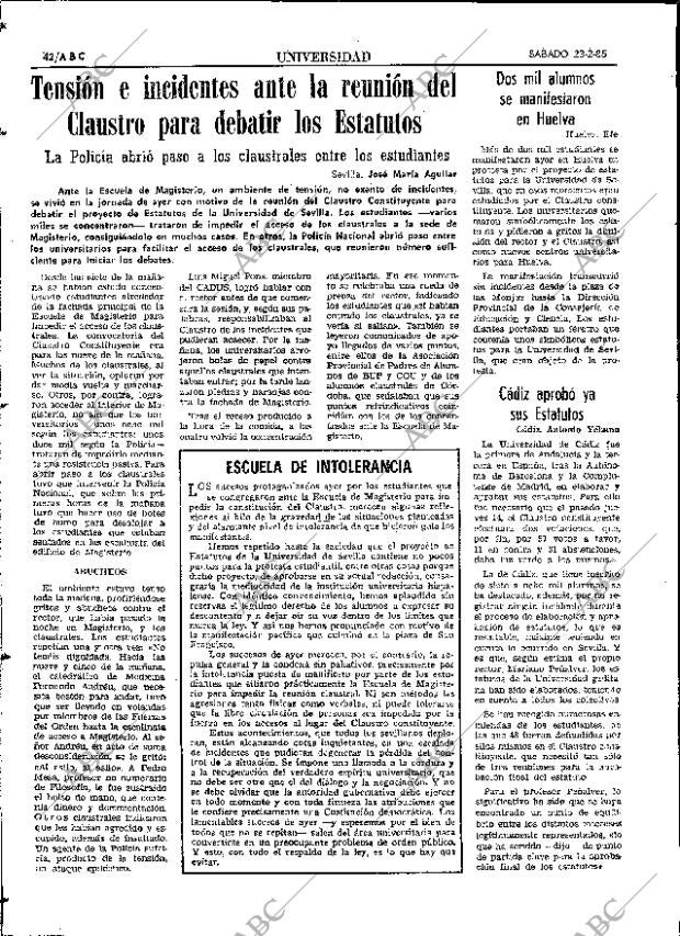 ABC SEVILLA 23-02-1985 página 42