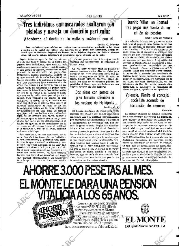 ABC SEVILLA 23-02-1985 página 47