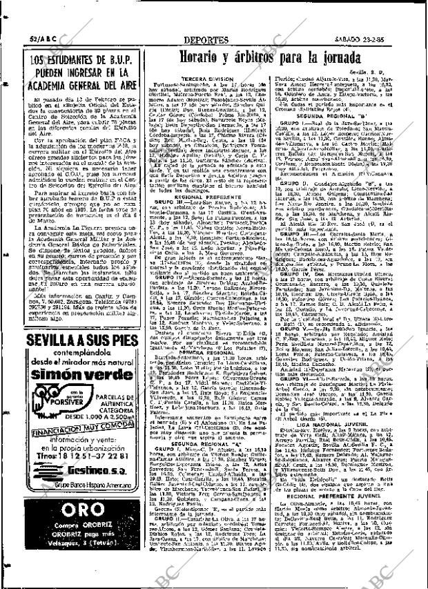 ABC SEVILLA 23-02-1985 página 52