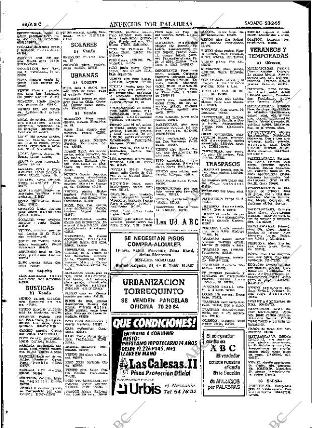 ABC SEVILLA 23-02-1985 página 58