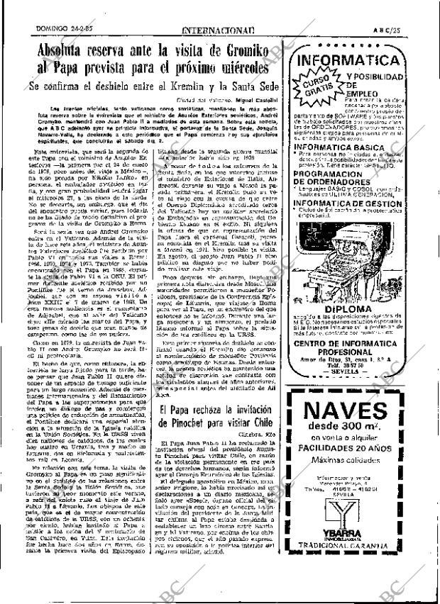 ABC SEVILLA 24-02-1985 página 25