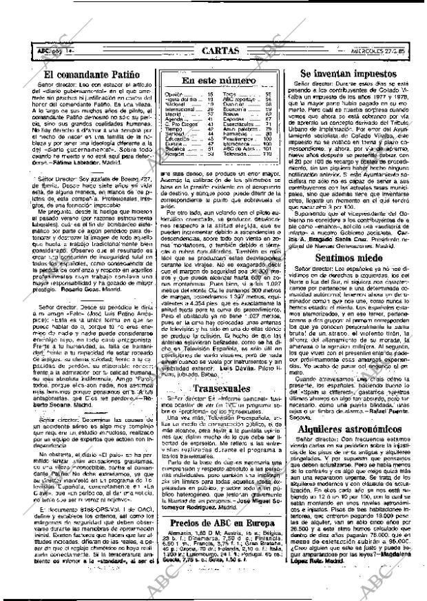 ABC MADRID 27-02-1985 página 14