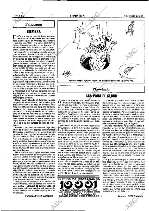 ABC MADRID 27-02-1985 página 18