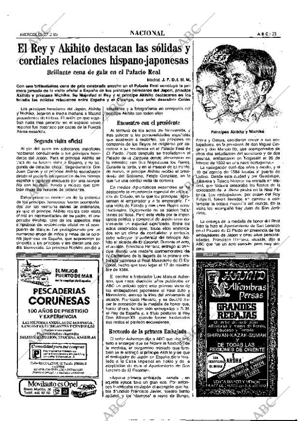 ABC MADRID 27-02-1985 página 23