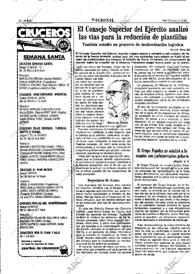 ABC MADRID 27-02-1985 página 26