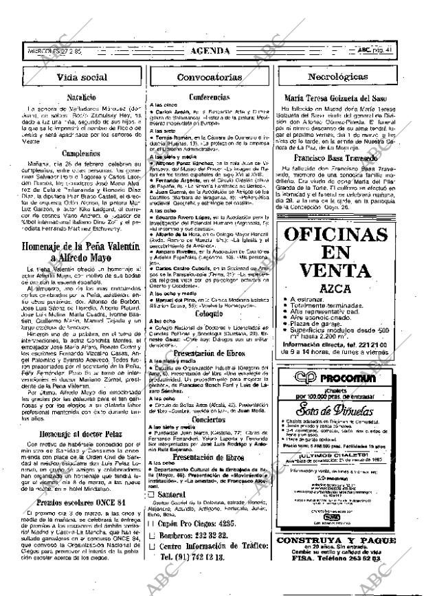 ABC MADRID 27-02-1985 página 41