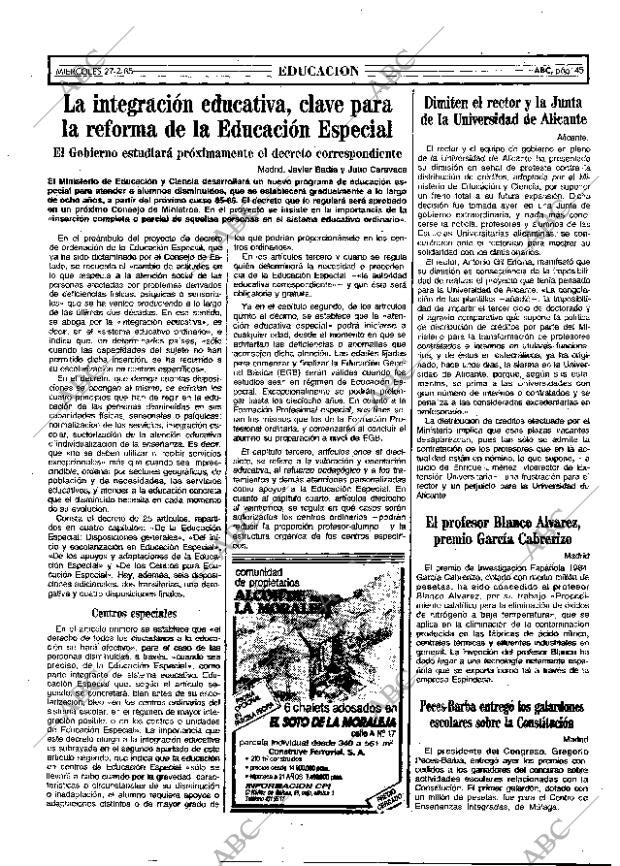 ABC MADRID 27-02-1985 página 45