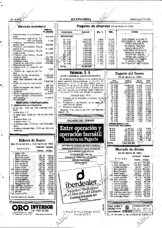 ABC MADRID 27-02-1985 página 64