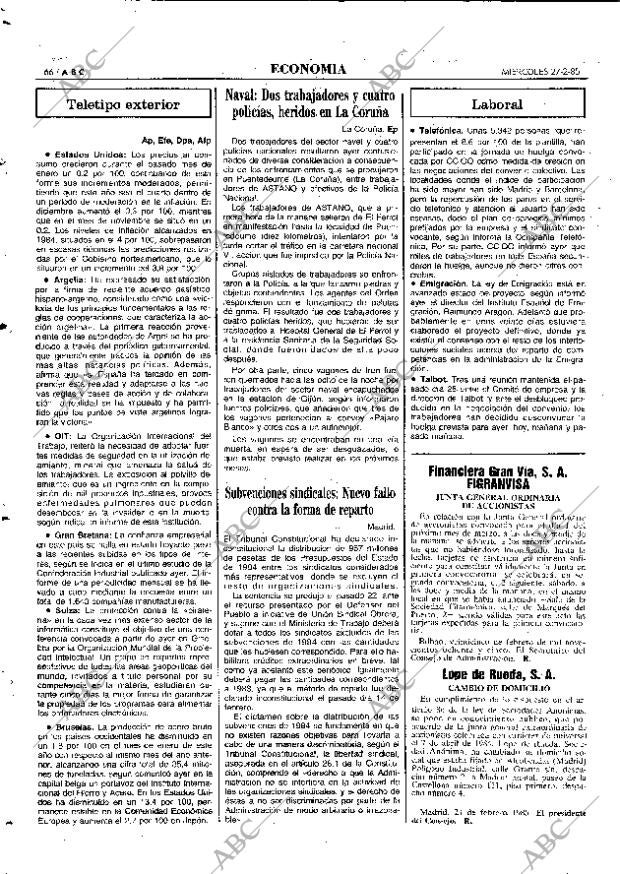 ABC MADRID 27-02-1985 página 66