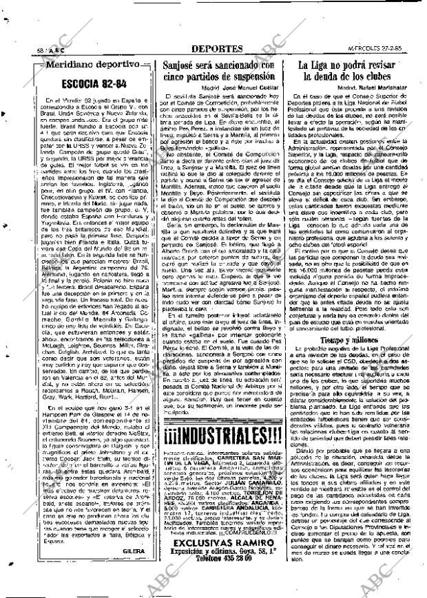 ABC MADRID 27-02-1985 página 68