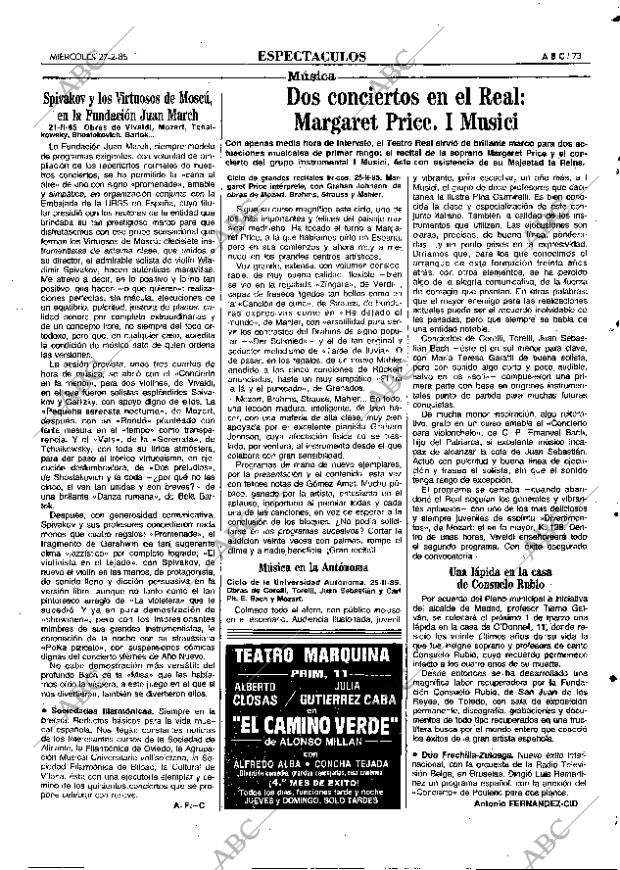 ABC MADRID 27-02-1985 página 73
