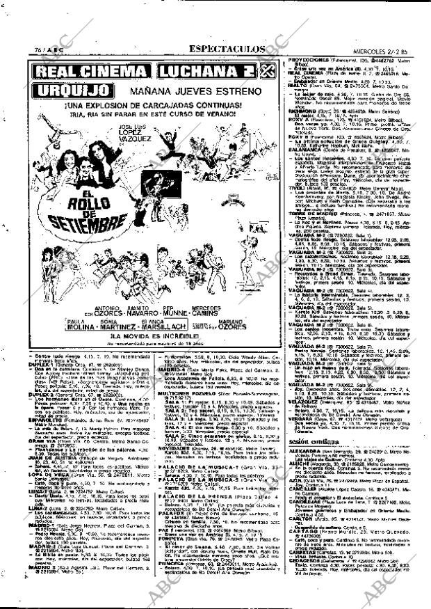 ABC MADRID 27-02-1985 página 76