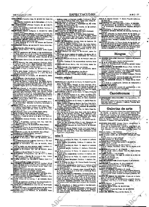 ABC MADRID 27-02-1985 página 77