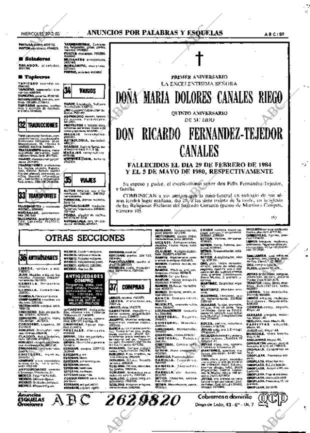 ABC MADRID 27-02-1985 página 89