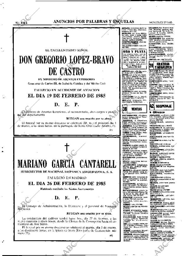 ABC MADRID 27-02-1985 página 90