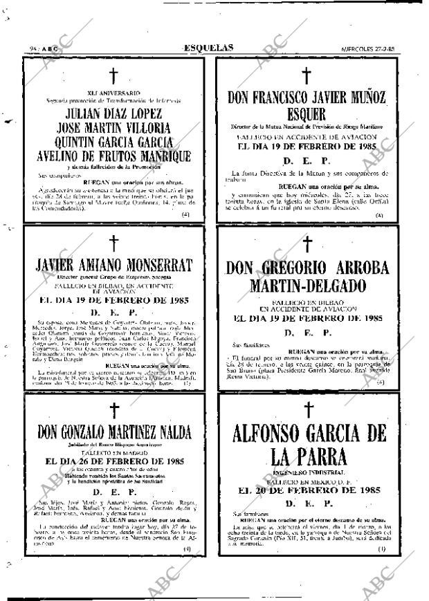ABC MADRID 27-02-1985 página 94