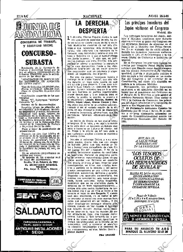 ABC SEVILLA 28-02-1985 página 22