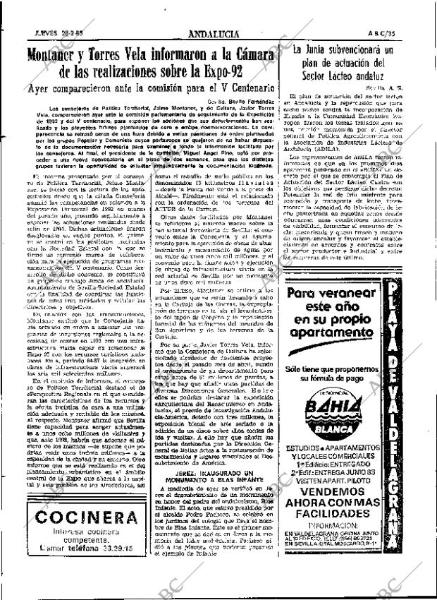 ABC SEVILLA 28-02-1985 página 35