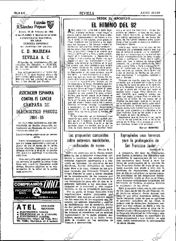 ABC SEVILLA 28-02-1985 página 42