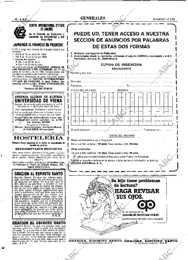 ABC MADRID 10-03-1985 página 98