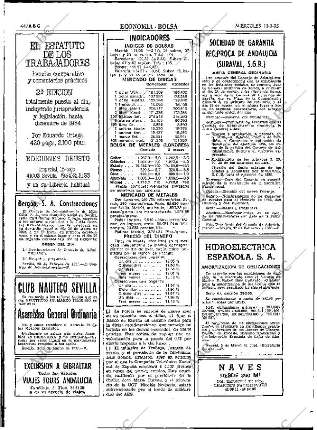 ABC SEVILLA 13-03-1985 página 44