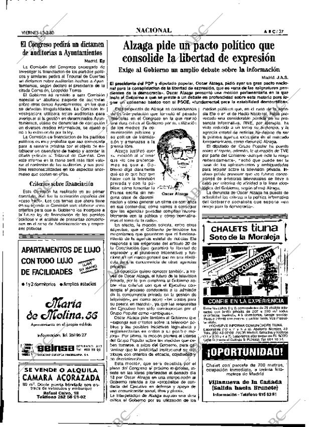ABC MADRID 15-03-1985 página 27