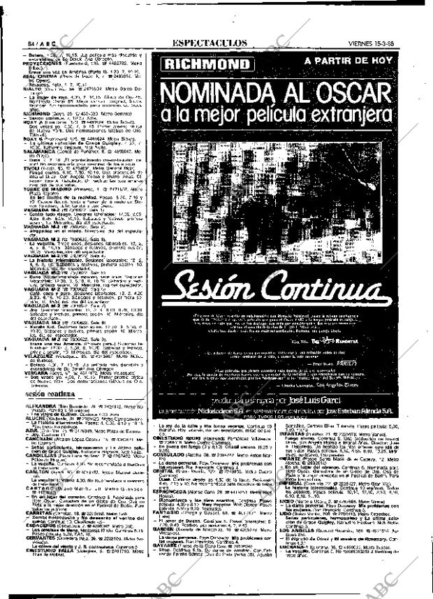 ABC MADRID 15-03-1985 página 84