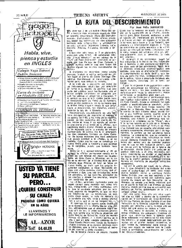 ABC SEVILLA 20-03-1985 página 22