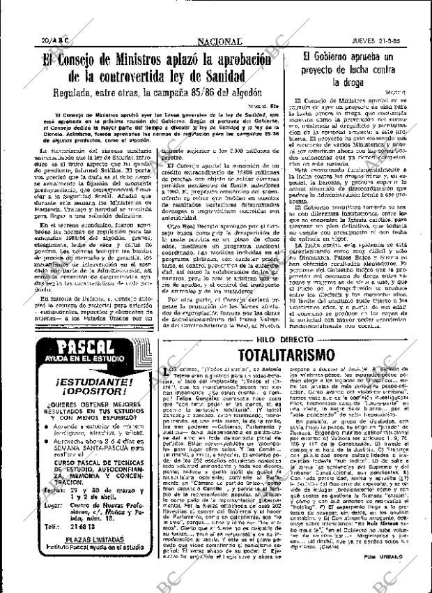 ABC SEVILLA 21-03-1985 página 20