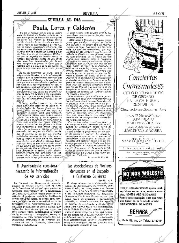 ABC SEVILLA 21-03-1985 página 35