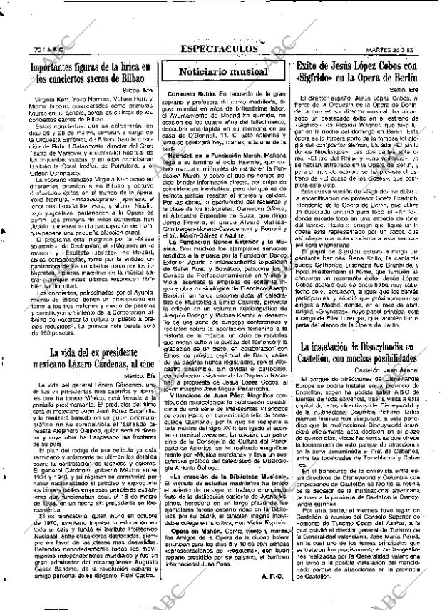 ABC MADRID 26-03-1985 página 70