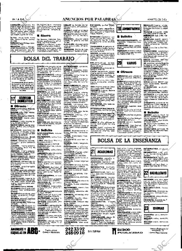 ABC MADRID 26-03-1985 página 84