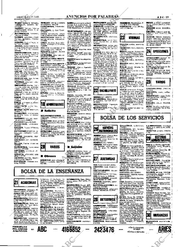 ABC MADRID 27-03-1985 página 89