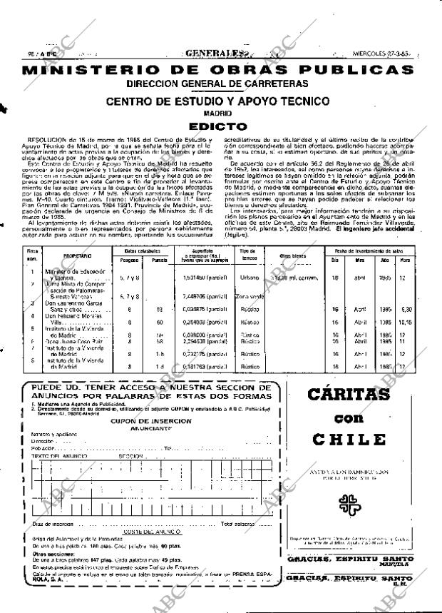 ABC MADRID 27-03-1985 página 98