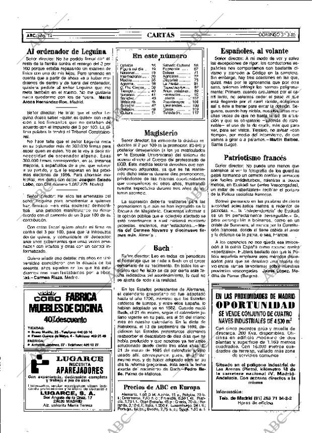 ABC MADRID 31-03-1985 página 14