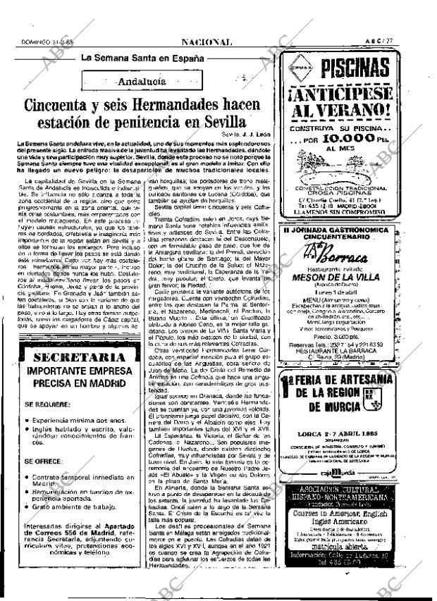 ABC MADRID 31-03-1985 página 27