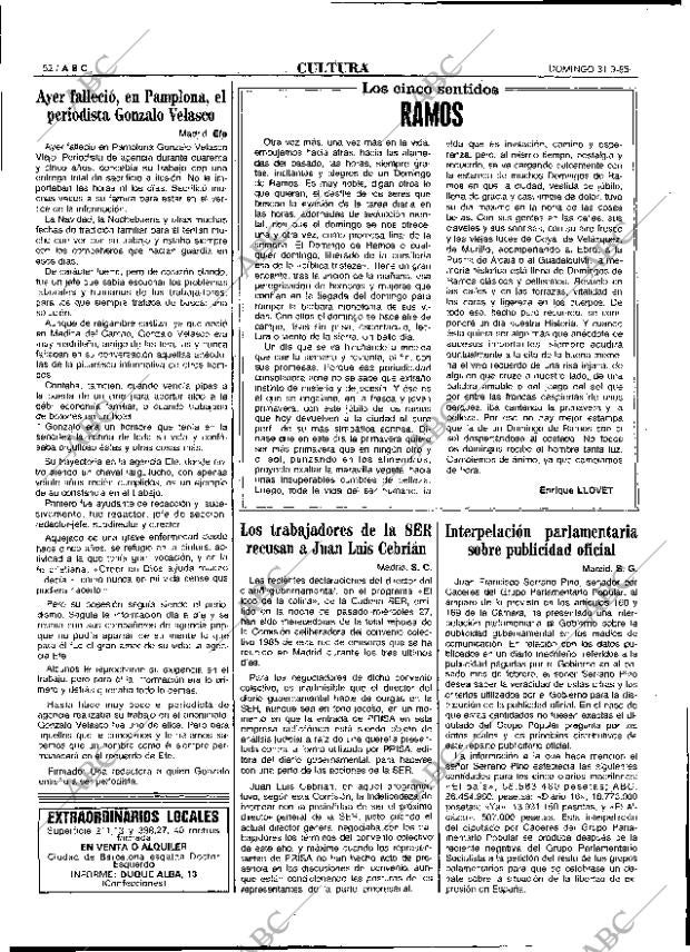 ABC MADRID 31-03-1985 página 52