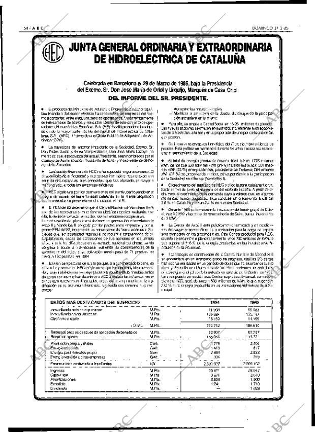 ABC MADRID 31-03-1985 página 54
