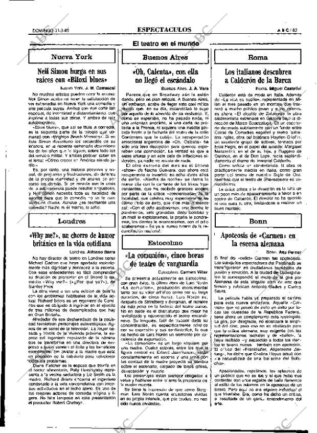 ABC MADRID 31-03-1985 página 83